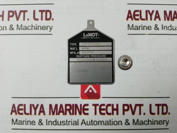 Lamot 14 Std (Aa) Rupture Pressure Disc 27000psig