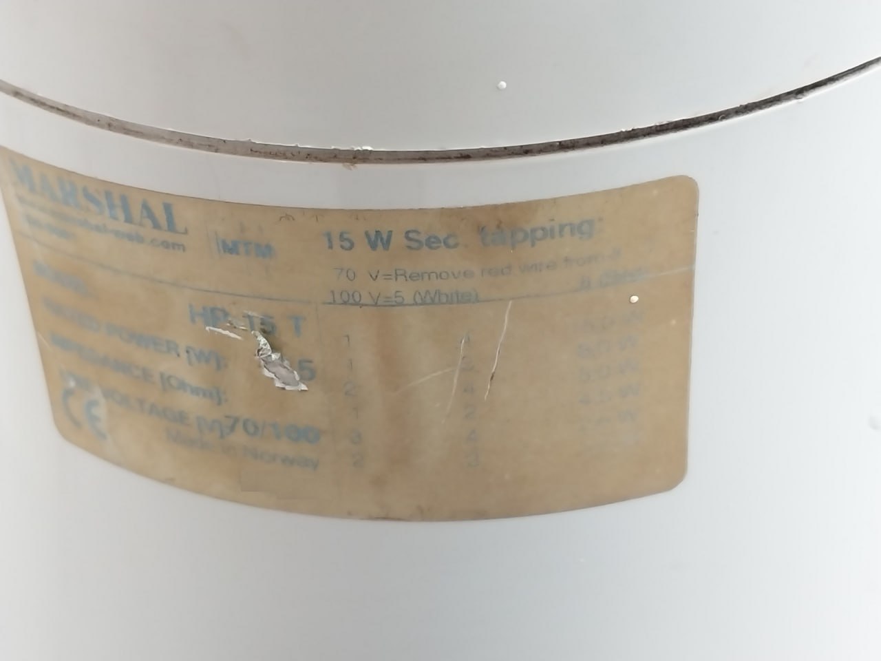 Marshal Hp-15 T Weatherproof Loudspeaker 100v - Image 6