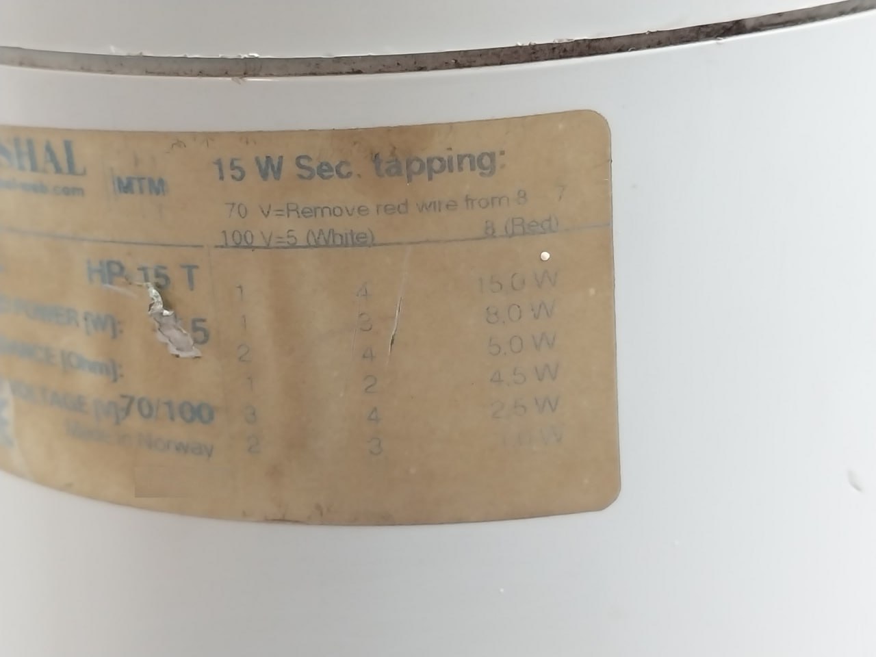 Marshal Hp-15 T Weatherproof Loudspeaker 100v - Image 7