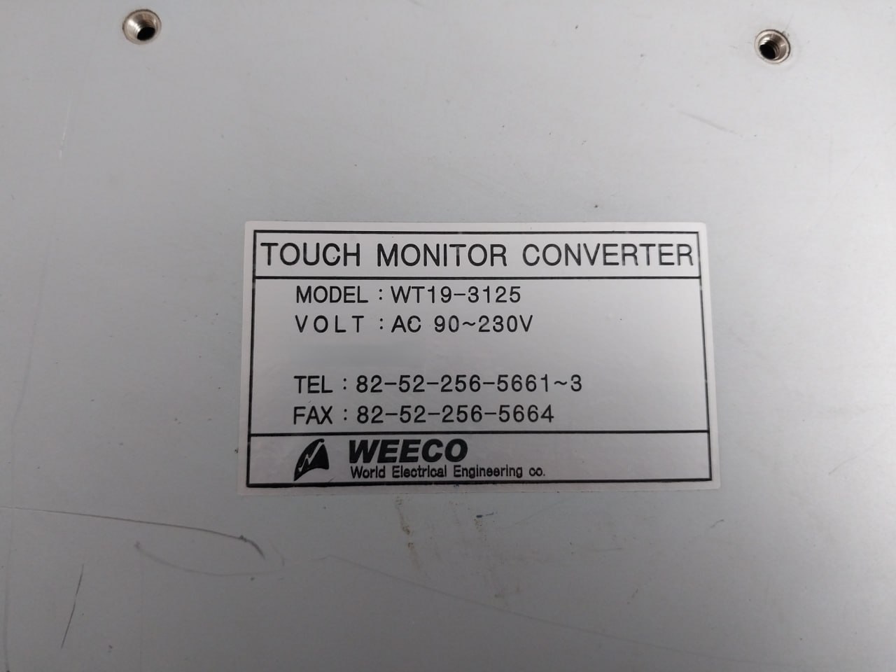 Weeco Wt19-3125 Touch Monitor Converter 230v - Image 6