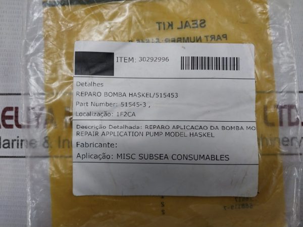 Haskel 51545-3 Seal Kit - Image 13