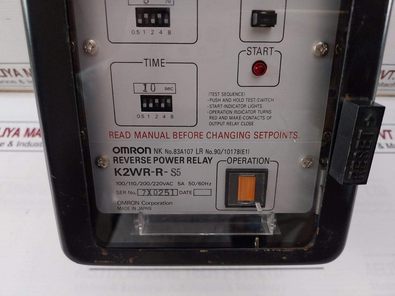 Omron K2wr-R-S5 Reverse Power Relay 220v - Image 7