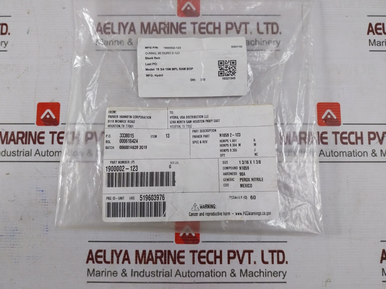 Parker 1900002-123 O Ring 90 Duro 2-123 - Image 7