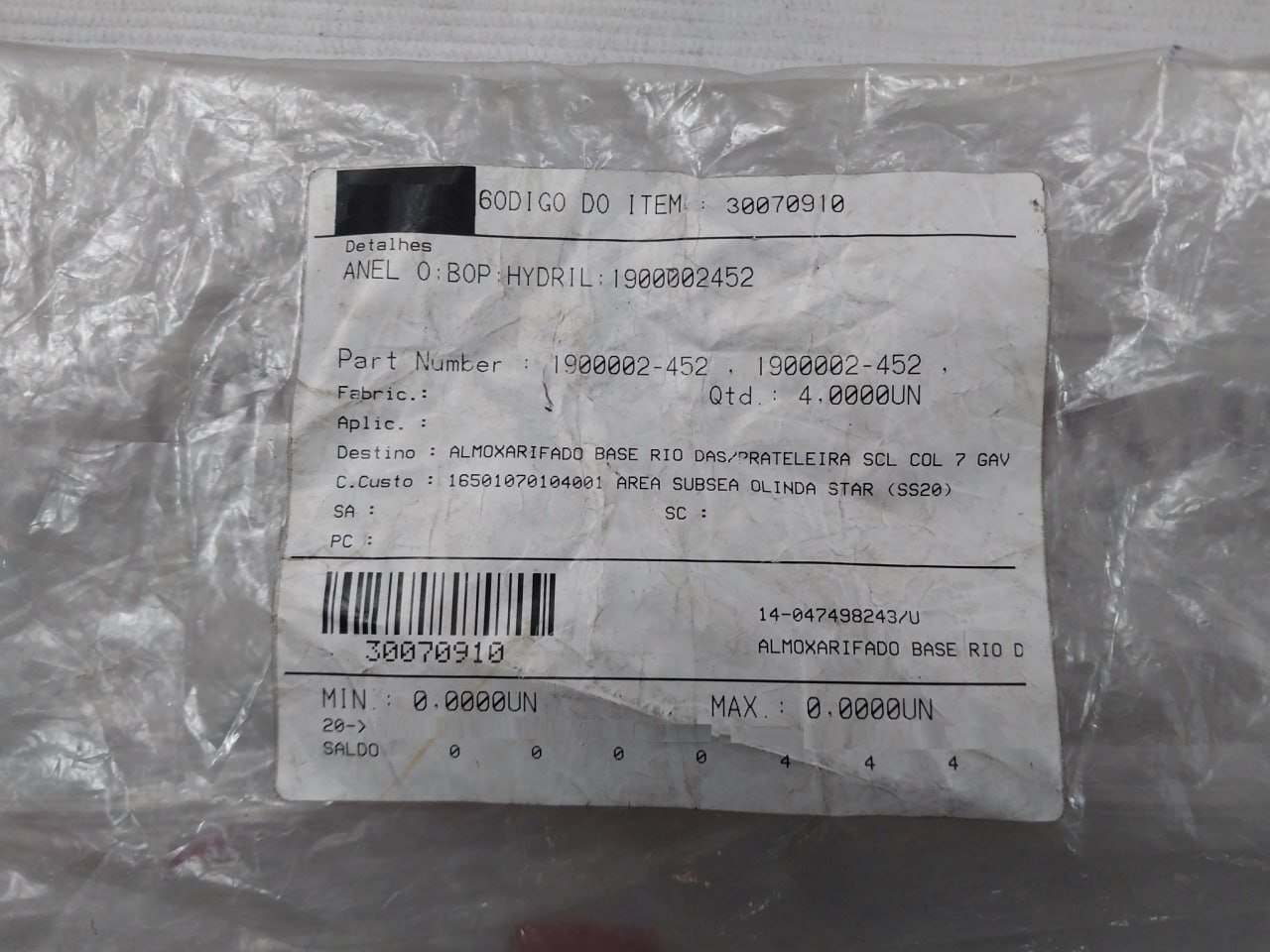 Parker N0552 2-452 Anel O Bop O-Ring For Spares Part Assy - Image 13