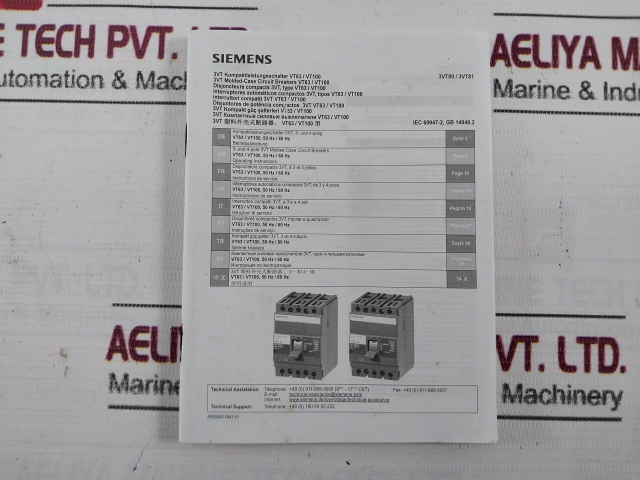 Siemens 3vt8032-1aa04-2ga2 Molded Case Circuit-Breaker Vt63 500v - Image 5
