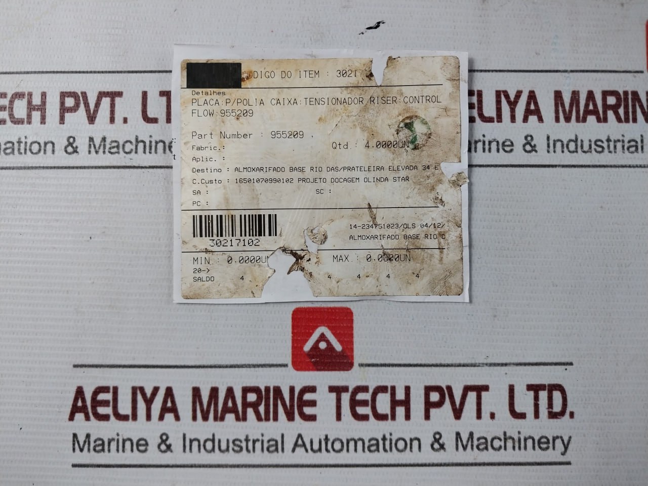 955209 Plate For Box Pulley Riser Tensioner Control Flow - Image 6