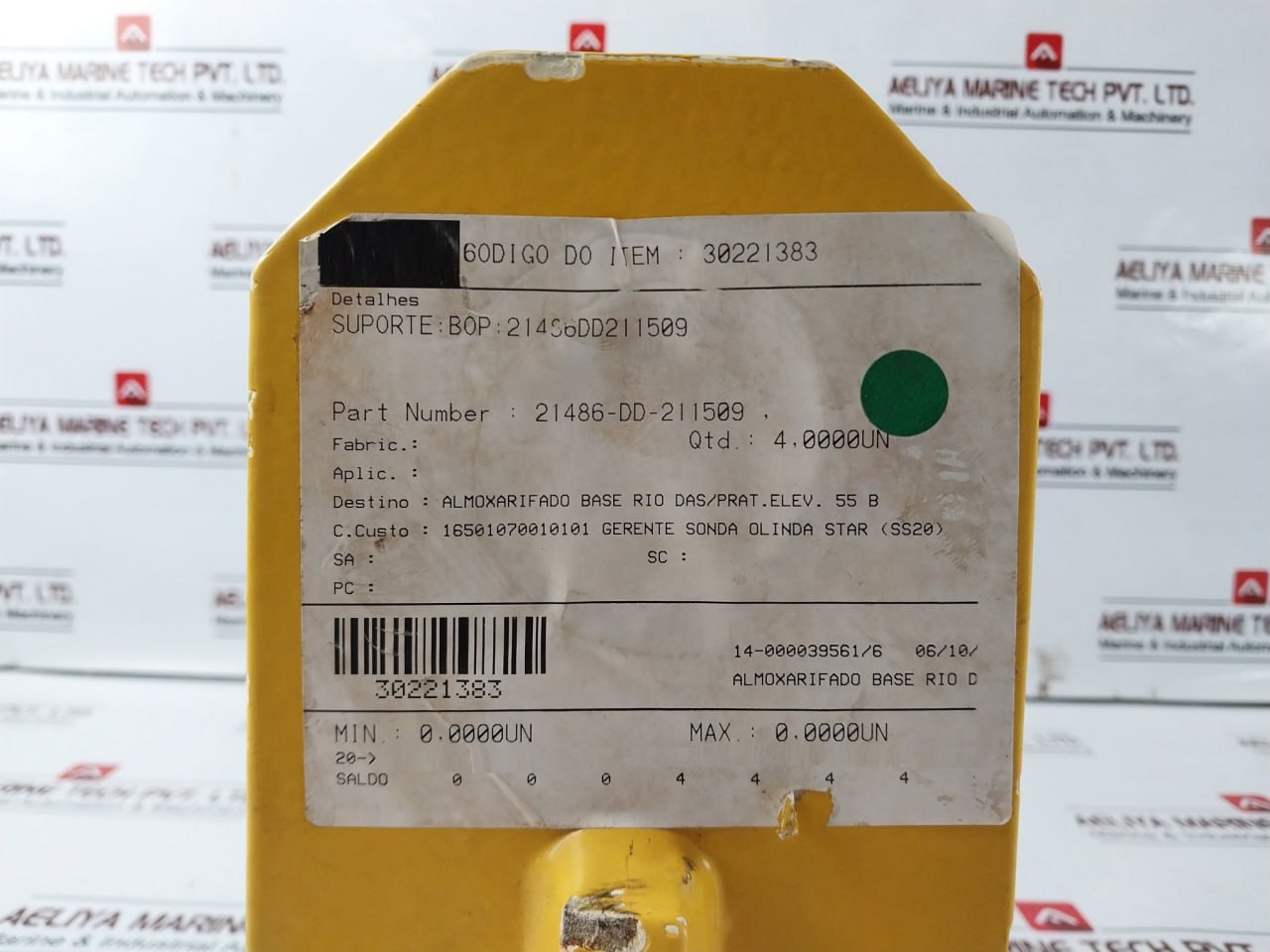 Carrier 21486-Dd-211509 Bop Support Heavy Duty Yellow Steel Bracket - Image 8