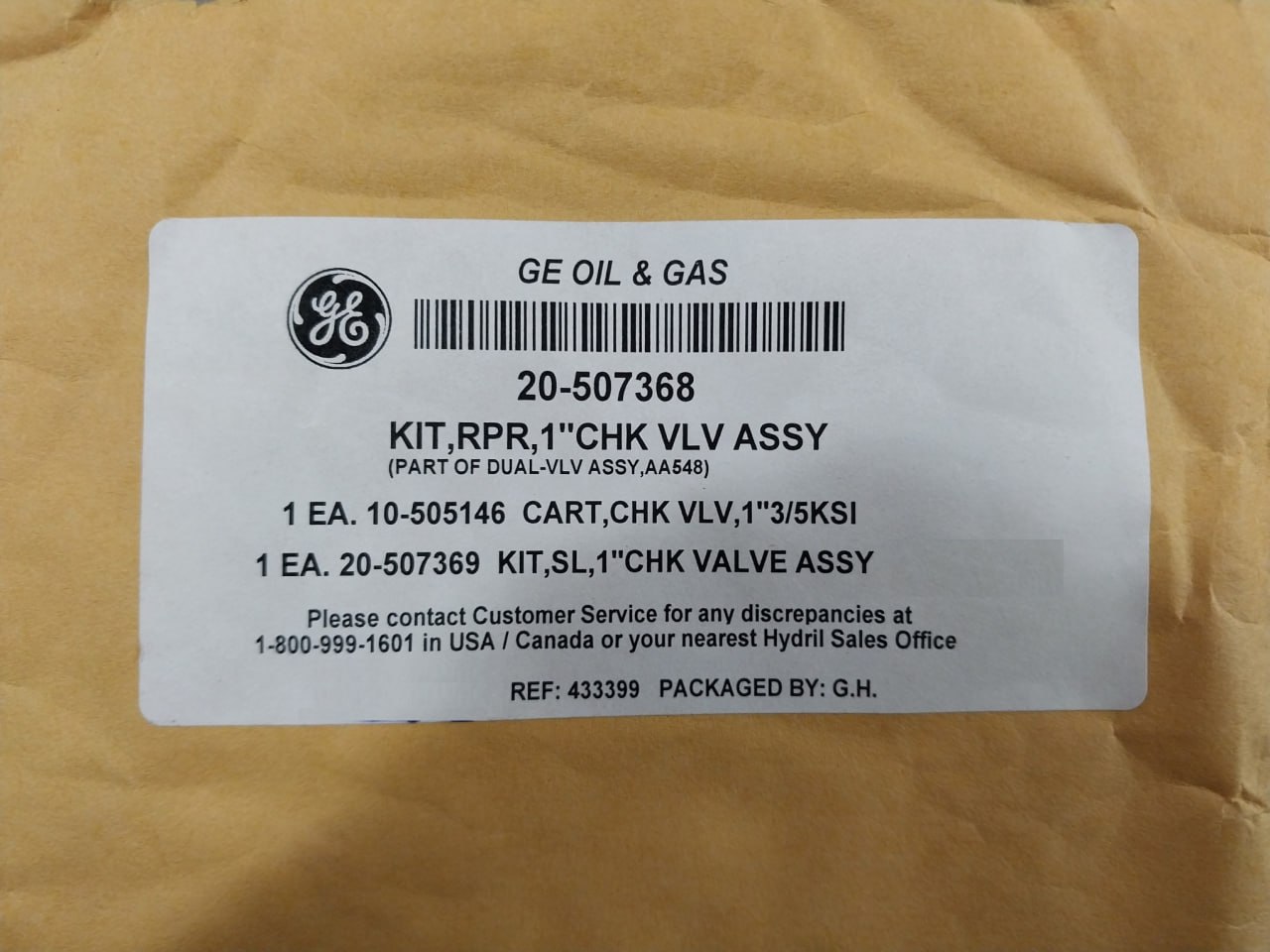 Ge 20-507368 Check Valve Repair Kit - Image 22