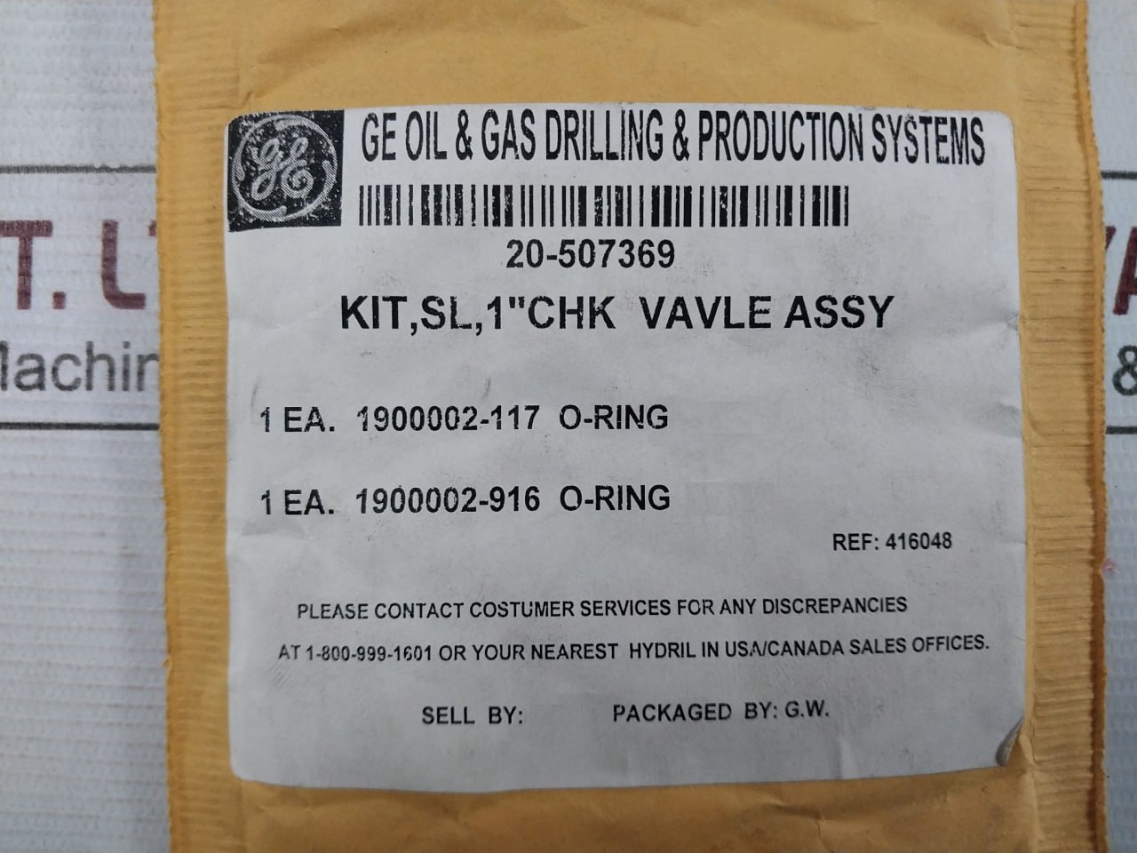 Ge 20-507368 Check Valve Repair Kit - Image 23