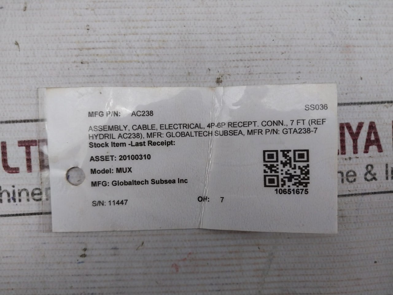 Globaltech Subsea Gta238-7 Electrical Cable Assy - Image 6