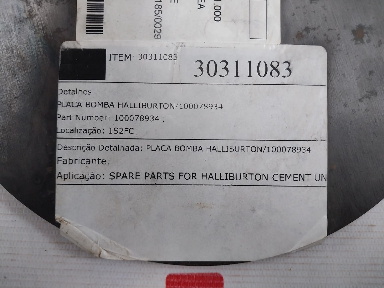 Halliburton 100078934 Pump Plate - Back Pressure Valve - Image 7