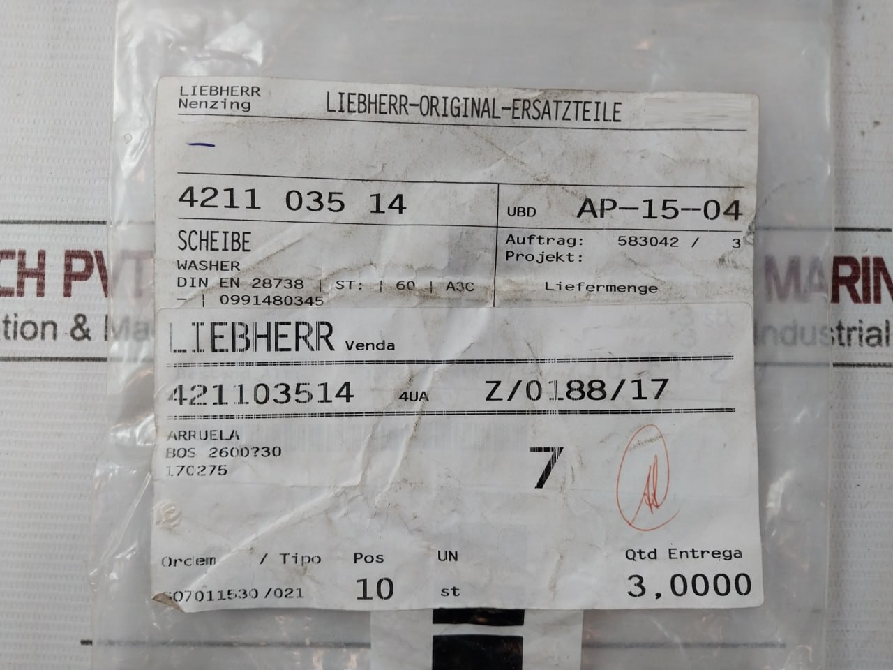 Liebherr 411515014 Assorted Fastener & Fitting Lot - Image 20