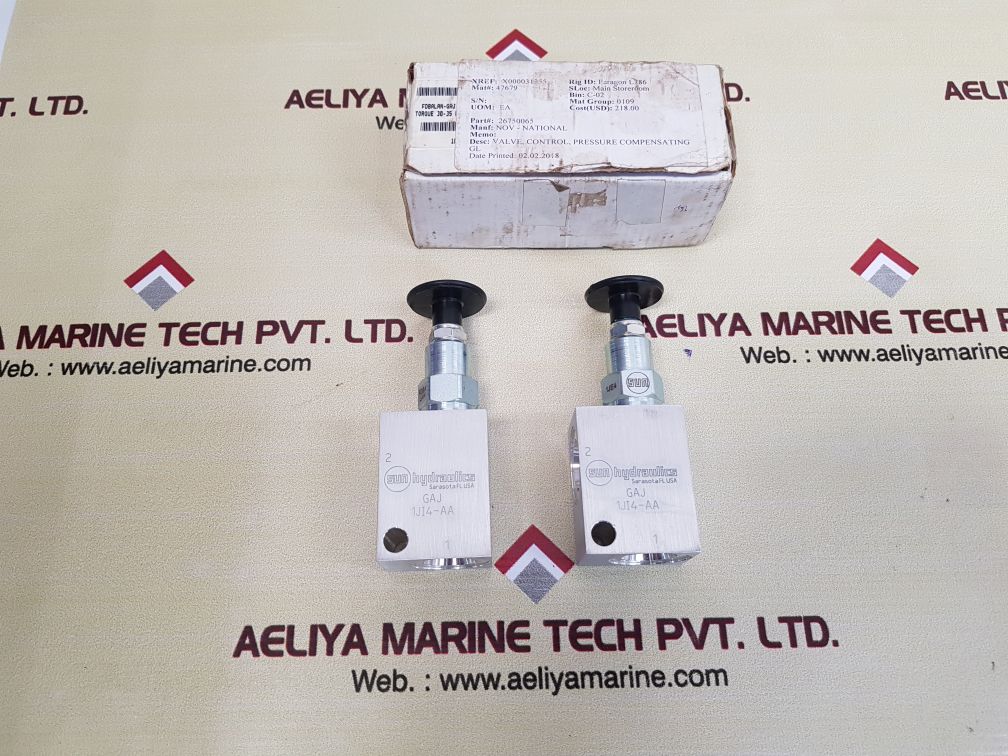 Sun hydraulics gaj 1ji4-aa control valve