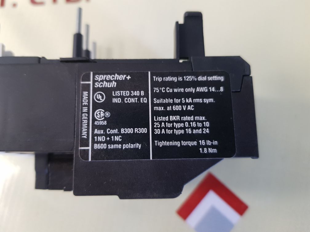 Sprecher+schuh ct7-24-0,4 thermal overload relay - Image 7