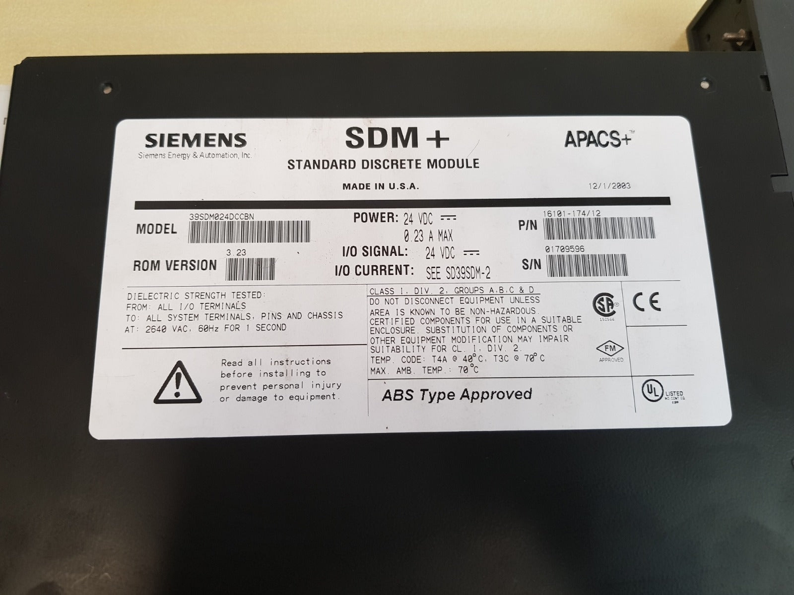 Siemens sdm+ 39sdm024dccbn standard discrete module 16101-174/12 - Image 6