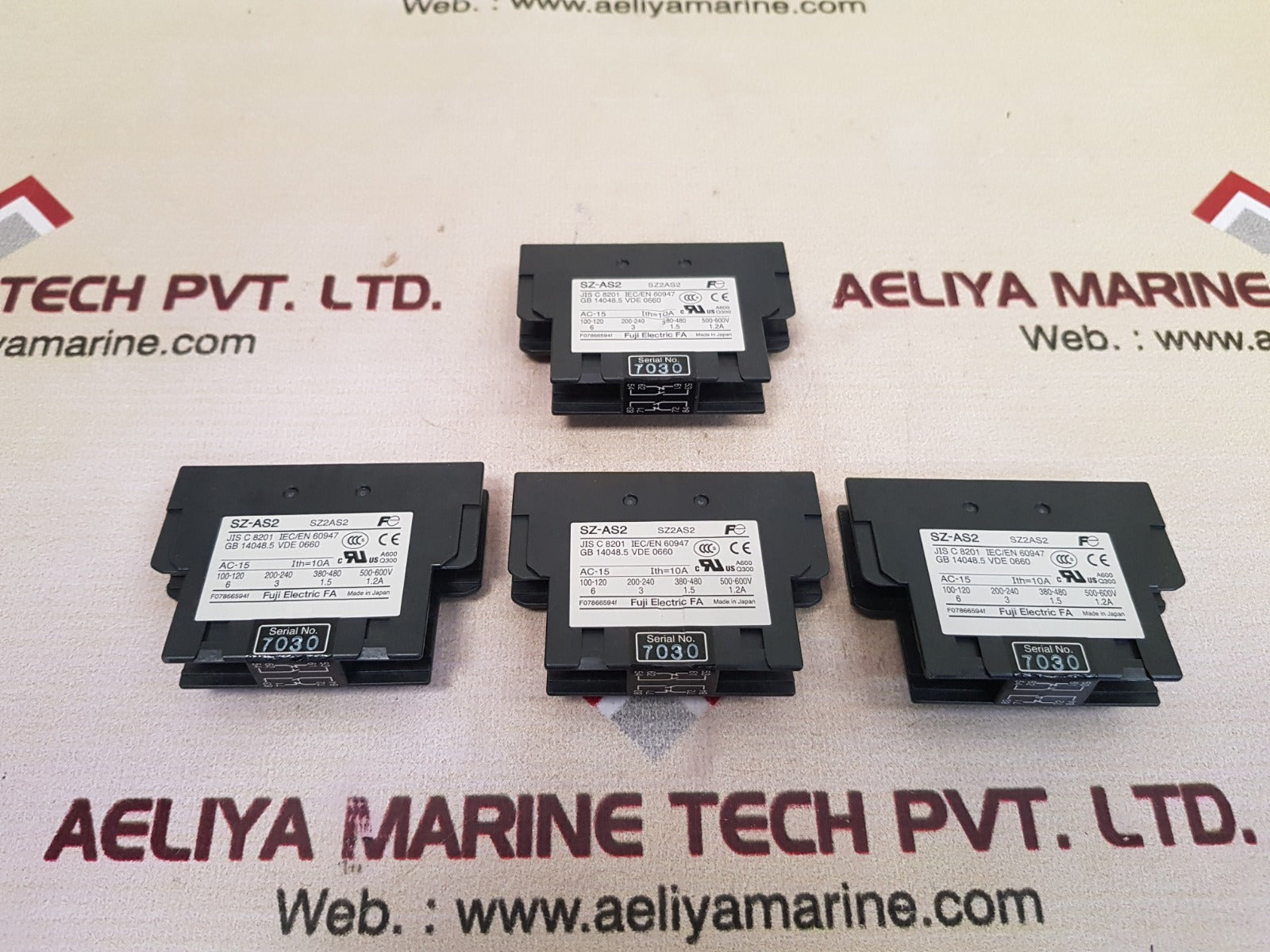 Set Of 4X Fuji Electric Sz-as2 Auxiliary Contact 10A 600V - Image 2