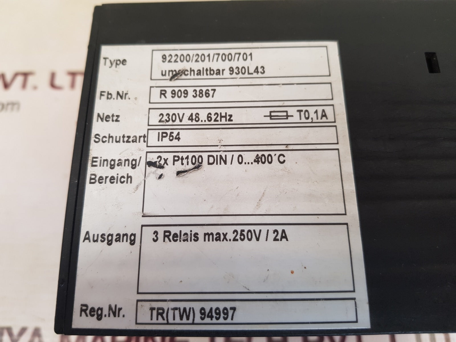 Bertrams Konus 92200/201/700/701 Temperature Controller 230V 48-62Hz - Image 5