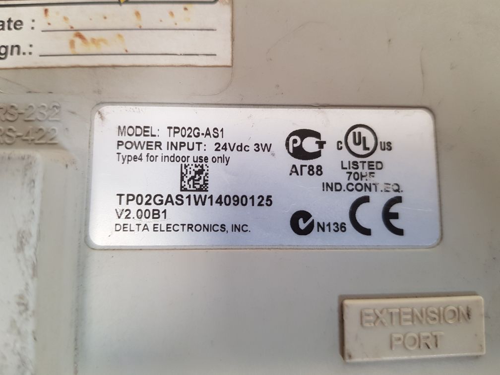 Delta Electronics Tp02G-as1 Operator Interface Lcd Display 24Vdc 3W - Image 6