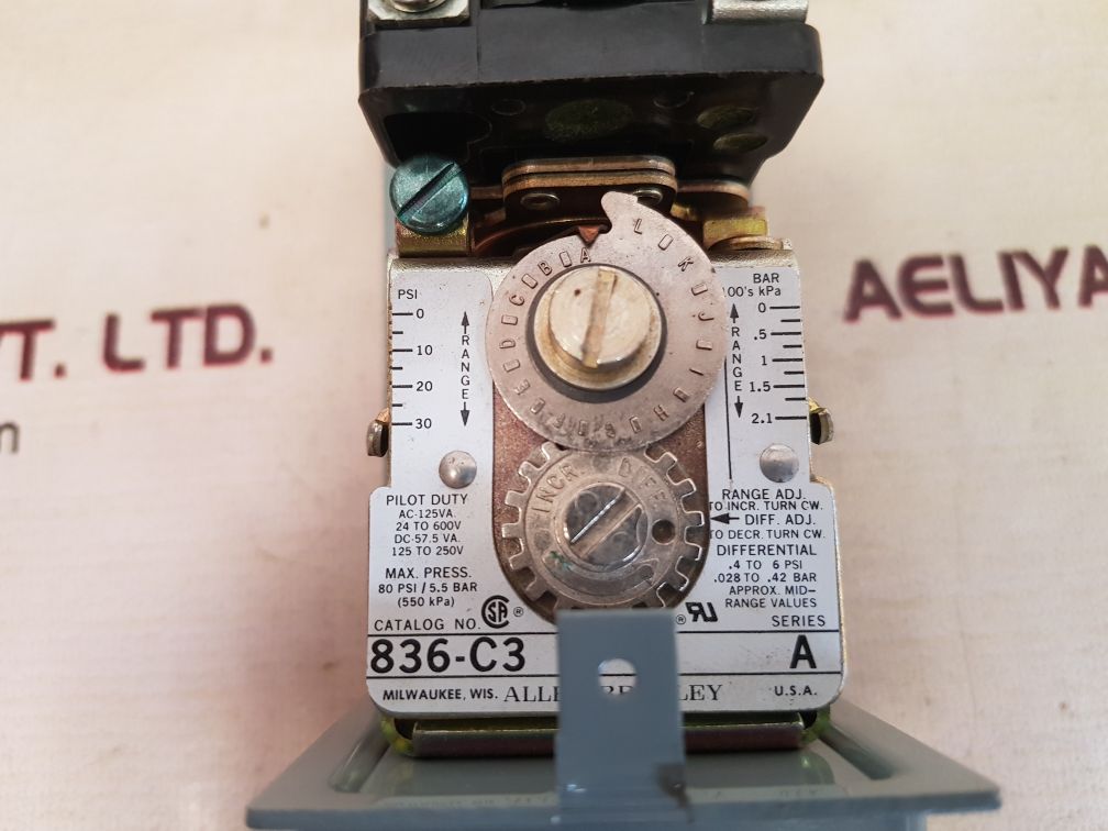 Allen-bradley 836-c3 Ser.A Pressure Switch 80 Psi/5.5 Bar - Image 7
