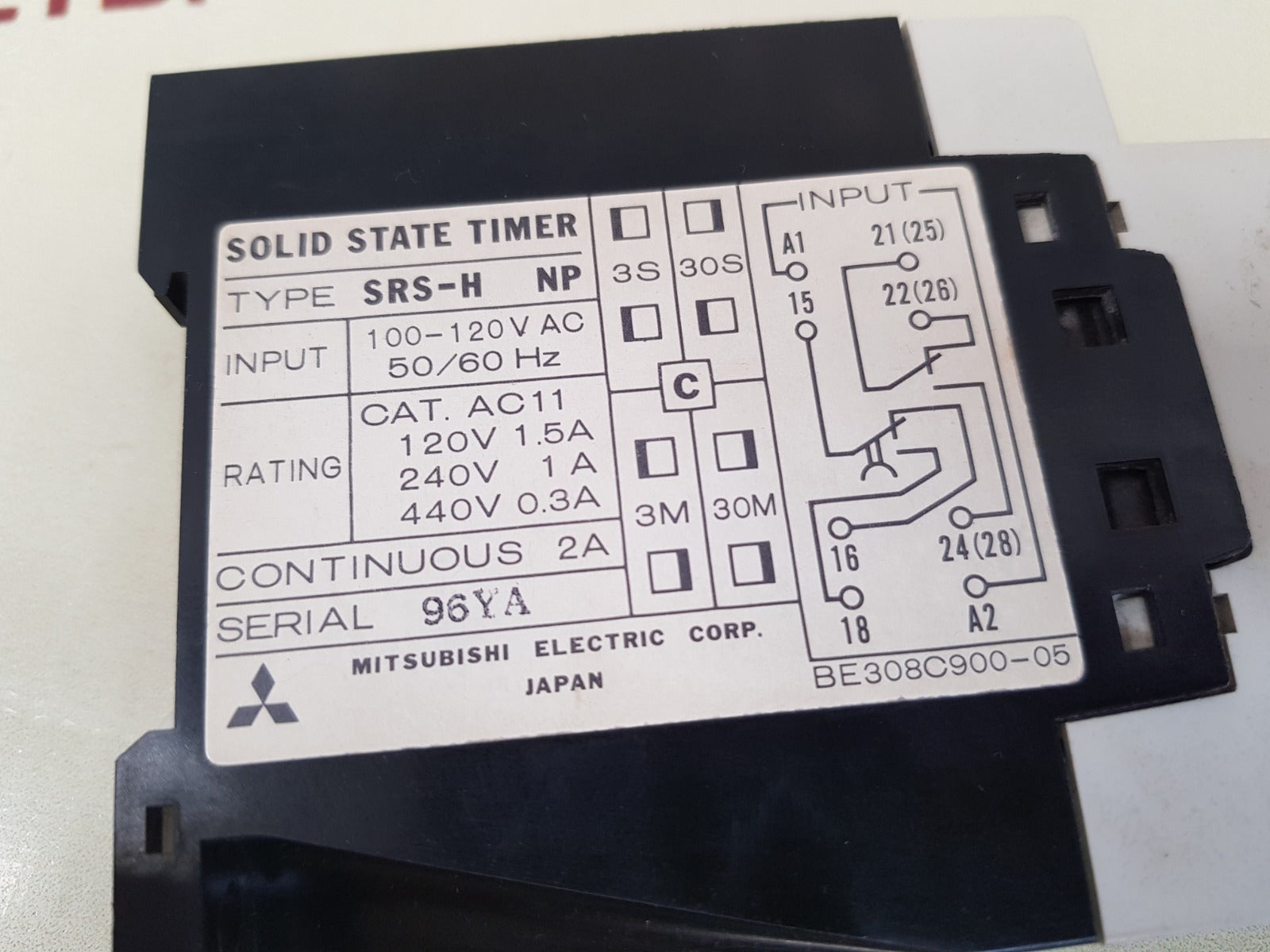 Mitsubishi Electric Srs-h Np Solid State Timer 100-120V Ac 50/60Hz - Image 3