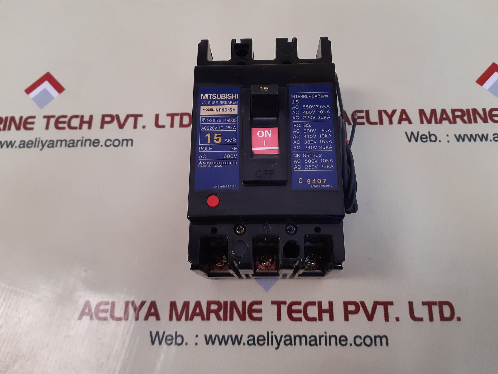 Mitsubishi Electric Nf60-sh 3P No Fuse Breaker 15Amp Ac600V - Image 2