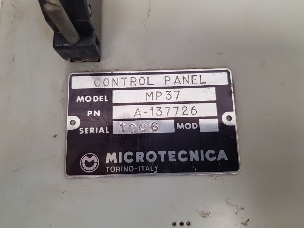 Microtecnica A-137726 Control Panel Mp 37 - Image 5