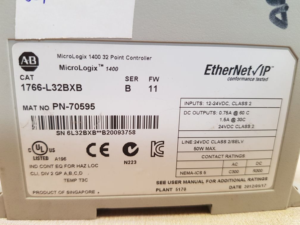 Allen-bradley 1766-l32bxb ser b micro logix 1400 controller fw: 11 - Image 6