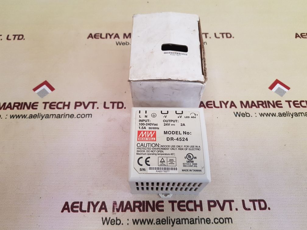 Mean Well Dr-4524 Power Supply 100-240Vac 1.5A 50/60Hz
