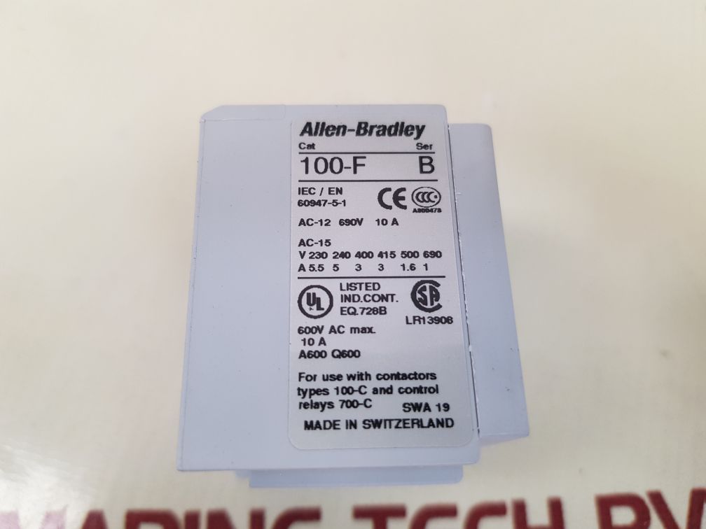 Allen-bradley 100-f Swa 19 Auxiliary Switch 10A 600Vac - Image 5