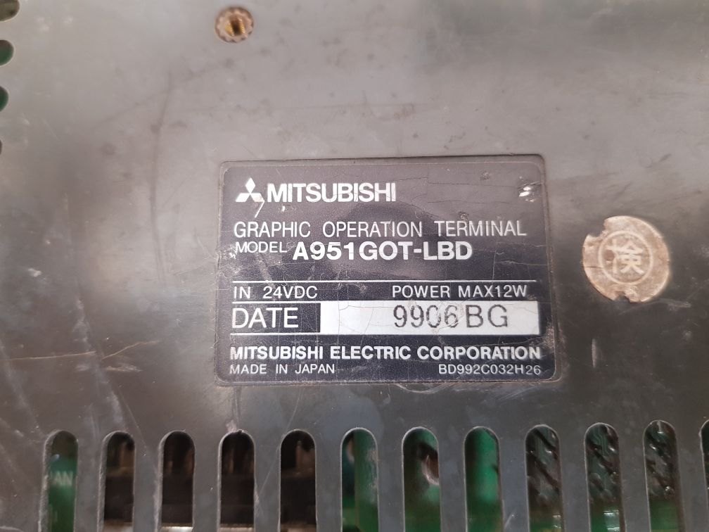 Mitsubishi A951Got-lbd Graphic Operation Terminal Panel 24Vdc (Not Working) - Image 7
