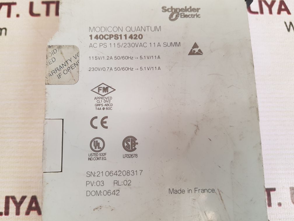 Schneider modicon quantum 140cps11420 power supply pv: 03 rl: 02 - Image 7