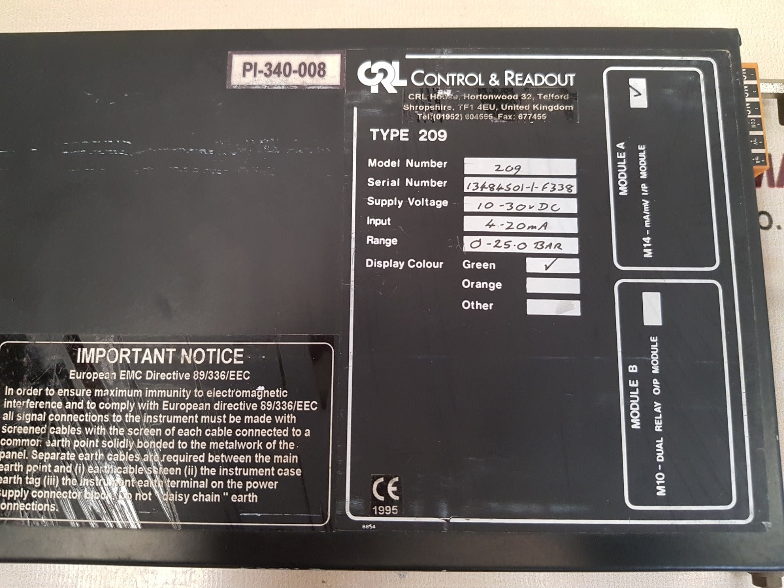 Control & Readout 209 Input Module 0-25.0 Bar - Image 6