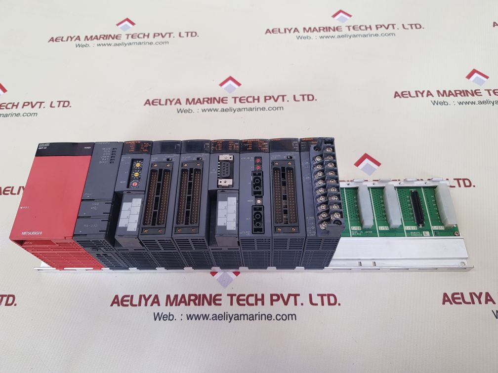Mitsubishi Melsec Q61P-a2,Q06Hcpu,Qj61Bt11N,Qj71C24,Qj71Lp21-25 Module Rack