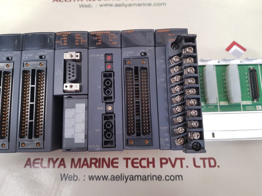 Mitsubishi Melsec Q61P-a2,Q06Hcpu,Qj61Bt11N,Qj71C24,Qj71Lp21-25 Module Rack - Image 4