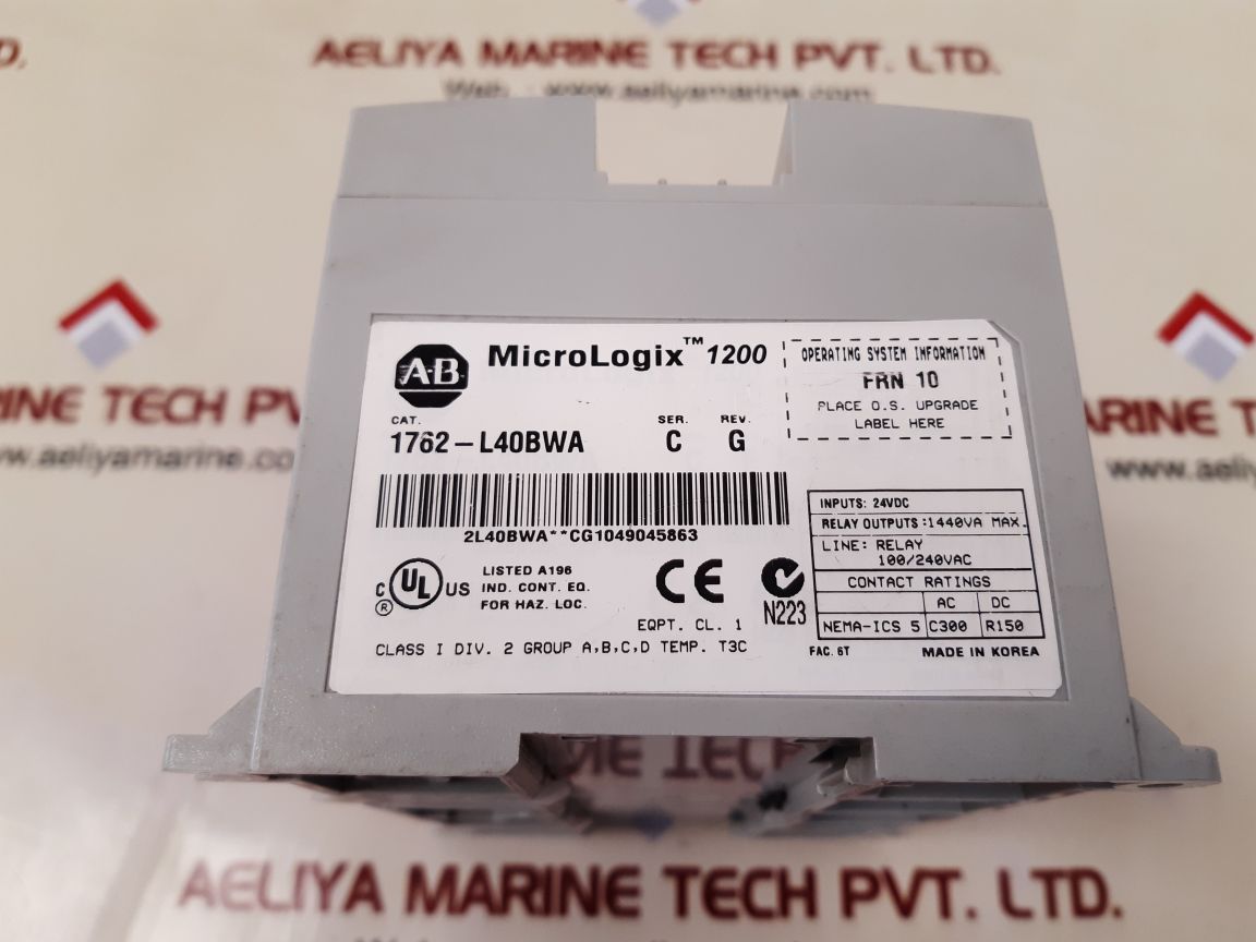 Allen-bradley 1762-l40bwa micrologix 1200 controller ser.c rev.g - Image 4
