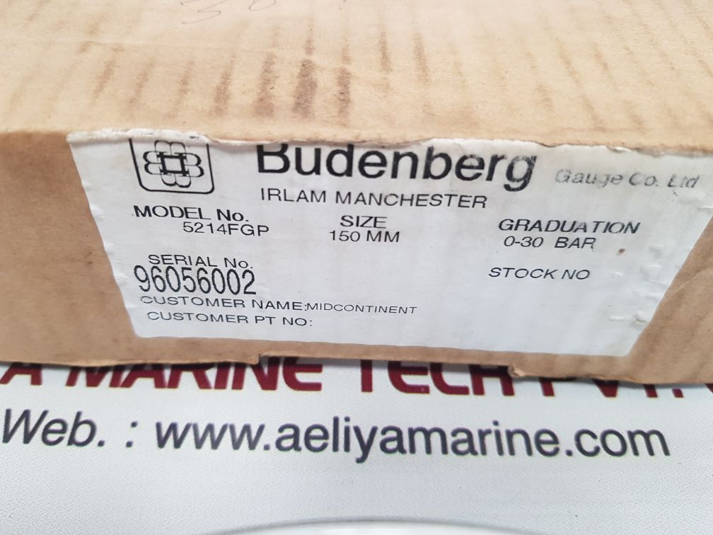 Budenberg 5214fgp standard test gauge 0-30 bar - Image 3