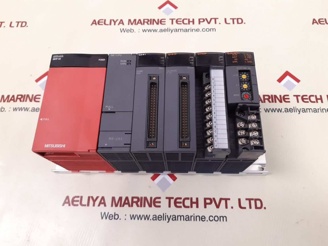 Mitsubishi melsec q61p-a2,q01cpu,qx41,qy41p,qy40p,qj61bt1 module rack