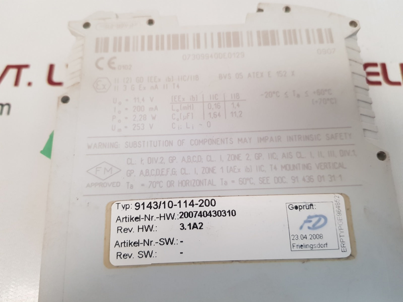 Stahl 9143/10-114-200 power supply 9143/10-114-200-10 - Image 8