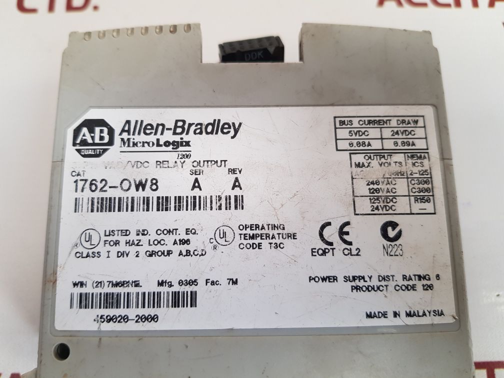Allen-bradley 1762-ow8 Micro Logix 1200 Output Module 5Vdc 24Vdc - Image 6