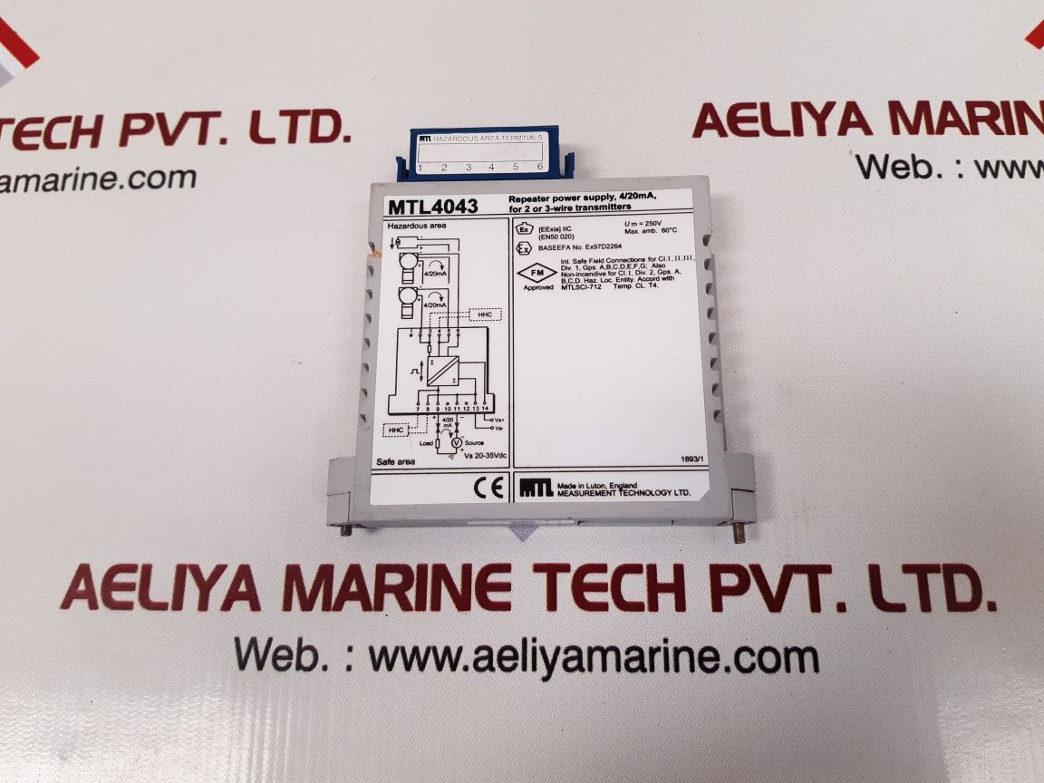 Measurement technology mtl 4043 repeater power supply Used - Image 2