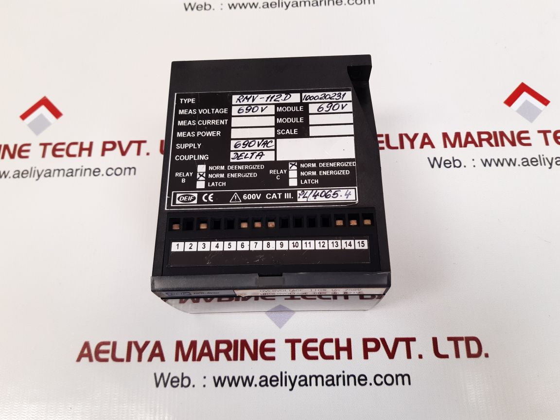 Deif Rmv-112D Protective Voltage Relay 690Vac - Image 5