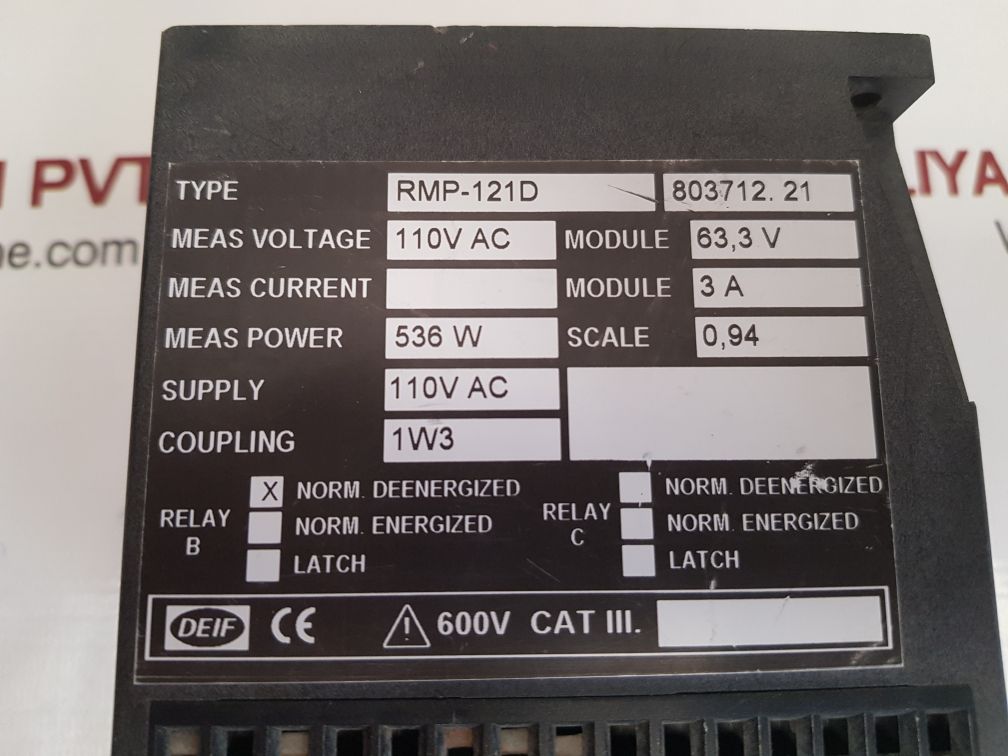 Deif Rmp-121D Protective Reverse Power Relay Scale:0,94 - Image 8