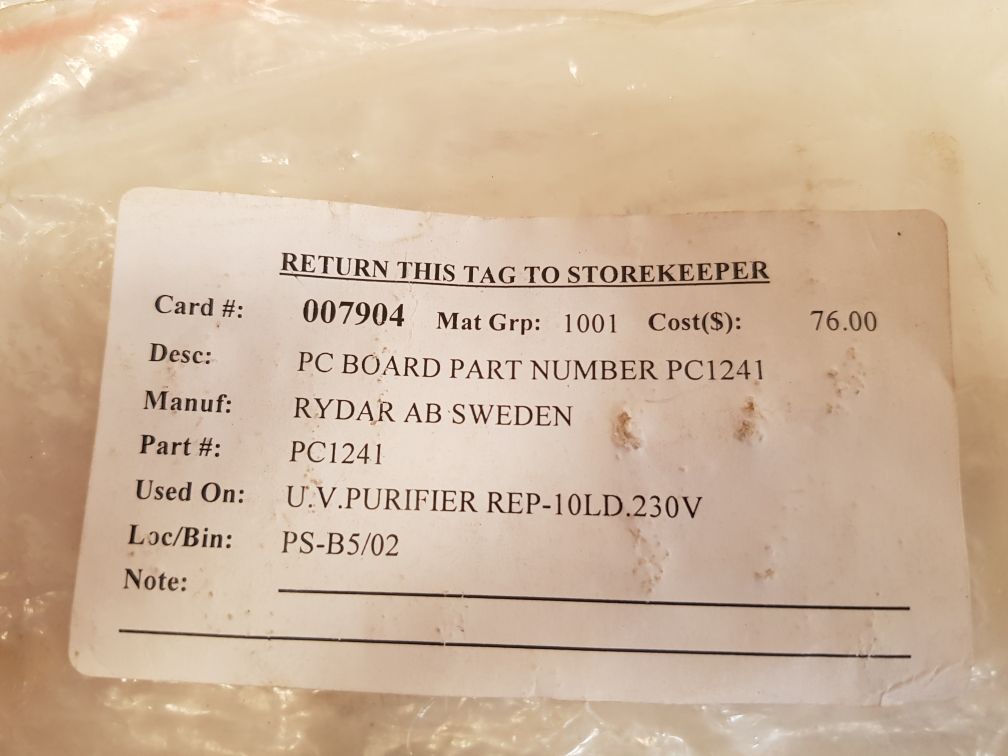 Rydar pc1241 pcb card - Image 9