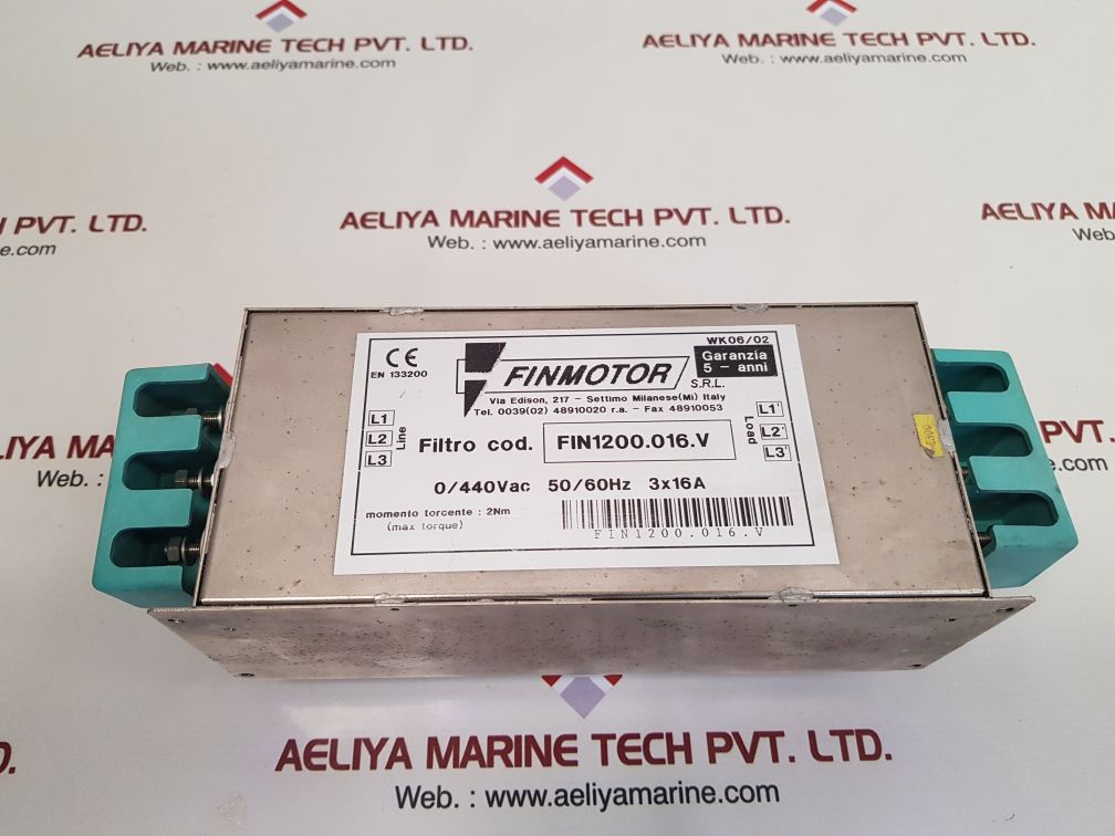 Finmotor fin1200.016.v line filter used