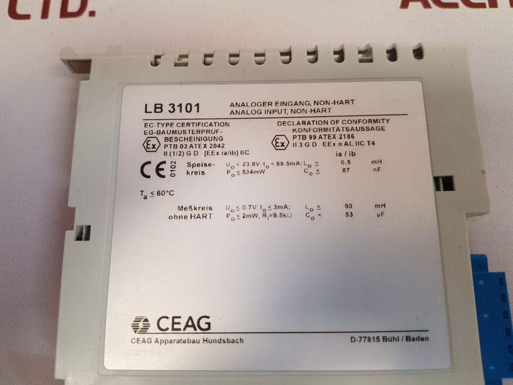 Ceag lb 3101 analog input module - Image 8