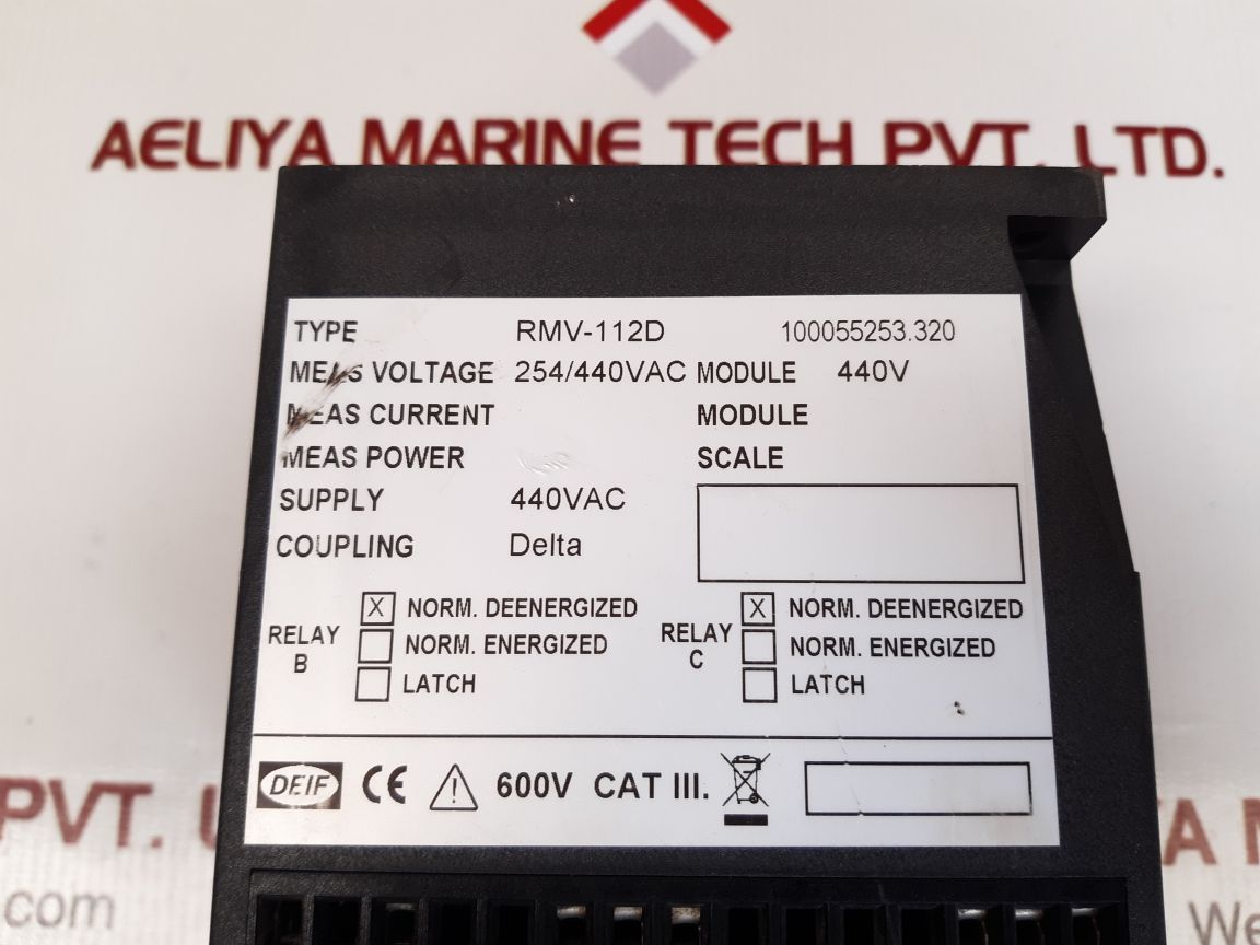 Deif Rmv112D Protective Voltage Relay 254/440Vac - Image 5