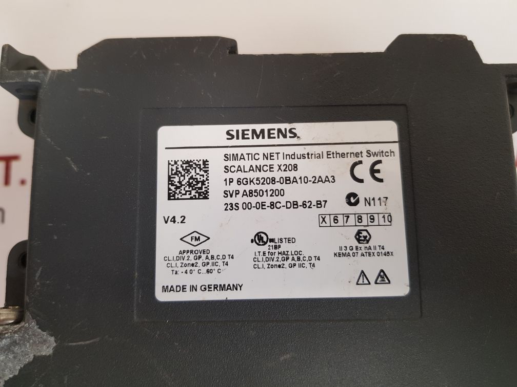 Siemens 6gk5208-0ba10-2aa3 ethernet switch svp a8501200 - Image 6