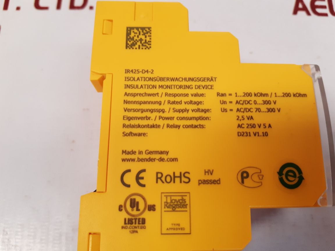 Bender isometer ir425-d4-2 insulation monitoring device b71036402 - Image 4