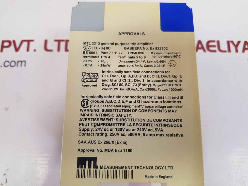 Measurement technology mtl2313a general purpose trip amplifier - Image 7