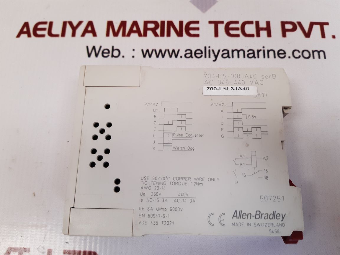 Allen-bradley fsf3 time relay 700-fs-100ja40 - Image 4